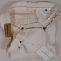 FERRAGAMO JEANS $480 IVORY LOGO ORNAMENTED 5-PKT SIGNATURE DENIM 34 50e NEW