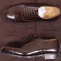 CHURCH'S SHOES $745 DARK BROWN CAP TOE BENCH MADE POLISHED OXFORD 7.5 40.5e NEW
