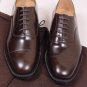 CHURCH'S SHOES $745 DARK BROWN CAP TOE BENCH MADE POLISHED OXFORD 7.5 40.5e NEW