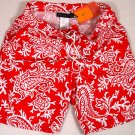 ETRO SWIM TRUNKS $350 RED/WHITE LOGO PAISLEY BEACHWEAR BOARD SHORTS Lg 52e NEW