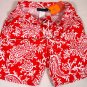ETRO SWIM TRUNKS $350 RED/WHITE LOGO PAISLEY BEACHWEAR BOARD SHORTS Lg 52e NEW