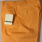 BORRELLI PANTS $595 ORANGE BRUSHED COTTON HANDMADE GOLF DRESS SLACKS 34 50e NEW