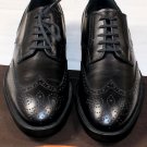 TOD'S SHOES $595 BLACK LOGO EMBOSSED WING TIP ESQUIRE DERBY 10.5 43.5e NEW