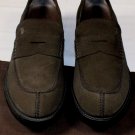 TOD'S SHOES $645 BROWN LOGO EMBOSSED SPLIT TOE ESQUIRE PENNY LOAFER 12 45e NEW