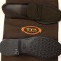 TOD'S SHOES $645 BROWN LOGO EMBOSSED SPLIT TOE ESQUIRE PENNY LOAFER 12 45e NEW