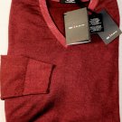 KITON SWEATER $1725 MAROON 100%CASHMERE NUVOLA HAND DYED VNECK JUMPER XL 54e NEW