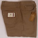 GUCCI JEANS $595 KHAKI BROWN LOGO PLATE ORNAMENTED FIT LEG DENIM 36/36 52e NEW