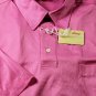 BRIONI POLO $495 PINK LINEN COLLAR 3BTN COTTON POLO GOLF SHIRT L 52e NEW
