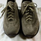 SANTONI SHOES $495 DOVE GRAY SUEDE LOGO ORNAMENT SIDE AIRWALK TRAINER 9.5 42 NEW