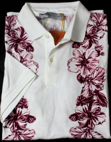 ETRO POLO $480 WHITE 2BTN EMBELLISHED DESIGN FIT CUT POLO SHIRT XL 54e NEW