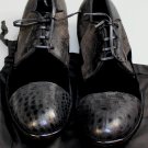 DOLCE & GABBANA SHOES $1220 BLACK WASHCALF/VELVET/CROCODILE SKIN DERBY 12 45 NEW