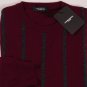 COSTUME NATIONAL SWEATER $680 RED/GRAY STRIPED 100%WOOL CREWNECK MED 50e NEW
