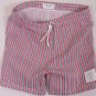 THOM BROWNE SWIMSUIT $295 RED/WHITE/BLUE STRIPE LOGO BEACHWEAR TRUNKS 36 L 4 NEW