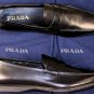 PRADA SHOES $655 BLACK LOGO EMBOSSED PENNY VAMP NATURAL LOAFER 10 43 NEW