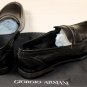 GIORGIO ARMANI SHOES $790 BLACK LAMBSKIN CLASSIC PENNY LOAFER 8 41e NEW