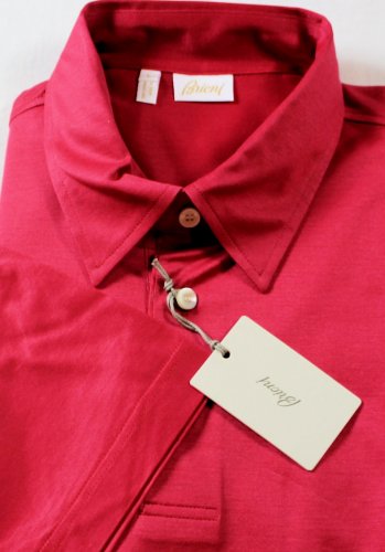 BRIONI POLO $395 STRAWBERRY 3-BTN MERCERIZED COTTON POLO GOLF SHIRT XL 54e NEW