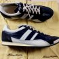 SANTONI SHOES $495 NAVY/WHITE SUEDE/KID SKIN LOW PROFILE TRAINERS 10 43e NEW
