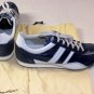 SANTONI SHOES $495 NAVY/WHITE SUEDE/KID SKIN LOW PROFILE TRAINERS 10 43e NEW