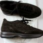 SANTONI SHOES $495 DK BROWN SUEDE/MESH LOGO EMBOSS AIRWALK TRAINER 6.5 39.5e NEW