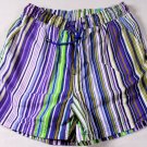 ETRO SWIM TRUNKS $350 WHITE/PURPLE/GREEN STRIPED BEACHWEAR SWIMSUIT SM 48e NEW