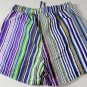 ETRO SWIM TRUNKS $350 WHITE/PURPLE/GREEN STRIPED BEACHWEAR SWIMSUIT SM 48e NEW