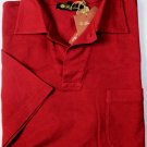LORO PIANA POLO $445 RED 1-BTN OPEN PIQUE LOGO EMBROIDERED POLO XL 54e NEW