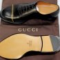GUCCI SHOES $945 BLACK GOLD CHAIN LINK ACCENTED CAPTOE OXFORDS 10 43e NEW