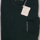 BRUNELLO CUCINELLI SWEATER HUNTER GREEN 100%CASHMERE CREWNECK JUMPER XXL 56e NEW