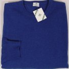 BORRELLI SWEATER $1295 ROYAL BLUE 100%CASHMERE HANDKNIT CREWNECK XXL 56e NEW