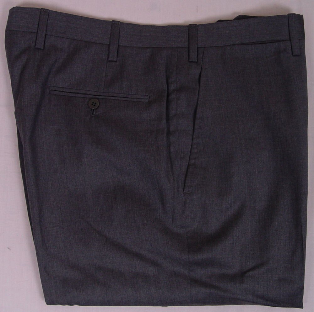 KITON PANTS $1695 MEDIUM GRAY SUPERFINE WOOL HANDMADE DRESS SLACKS 42 ...