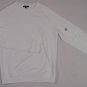 COSTUME NATIONAL SWEATER $395 WHITE 100%COTTON LOGO SLEEVE PULLOVER MED 50e NEW