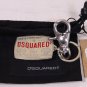 DSQUARED2 KEYCHAIN $225 KHAKI/NICKLE LOGO PLATE WORLD CRUISIN' KEYCHAIN NEW