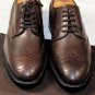 TOD'S SHOES $595 BROWN LOGO EMBOSSED WING TIP ESQUIRE DERBY 6.5 39.5e NEW