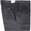 BRIONI PANTS $695 SLATE GRAY 100% COTTON LEATHER ACCENT WINTER SLACKS 43 60e NEW