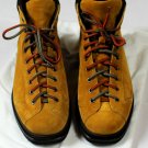 SANTONI SHOES $695 ORANGE SUEDE LUG SOLE CORDUROY PAD ANKLE HIKING BOOT 7 40 NEW