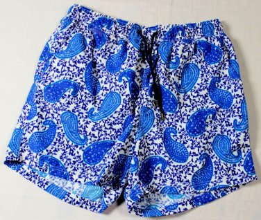 ETRO SWIM TRUNKS $345 BLUE/WHITE PAISLEY VINE PRINT LOGO SWIMSUIT XL 54e NEW