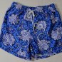ETRO SWIM TRUNKS $345 BLUE/WHITE FLOWER & PAISLEY PRINT LOGO SWIMSUIT LG 52e NEW