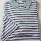 BRIONI POLO $395 GRAY/PINK STRIPE 3BTN COMBED COTTON POLO GOLF SHIRT XXL 56e NEW