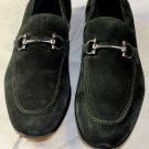 SALVATORE FERRAGAMO SHOES $690 DK GREEN SUEDE GANCINI BIT VAMP LOAFER 12 45e NEW