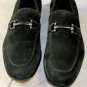 SALVATORE FERRAGAMO SHOES $690 DK GREEN SUEDE GANCINI BIT VAMP LOAFER 12 45e NEW