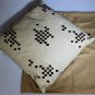 BOTTEGA VENETA PILLOW SET $980 STONE LINEN BROWN LEATHER INTRECCIATO STITCH NEW