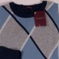 BALLANTYNE SWEATER $990 BLUE/GRAY ARGYLE 100%CASHMERE CREWNECK LG 52e NEW