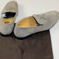 CESARE PACIOTTI SHOES $645 GRAY FLORAL PATTERN LEATHER LOGO LOAFER 8.5 41.5e NEW
