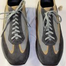 SANTONI SHOES $495 TWO TONE KHAKI SIDE STITCHED AIRWALK TRAINERS 11.5 44.5e NEW