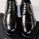 GIORGIO ARMANI SHOES $850 BLACK TOE ORNAMENT CAP TOE TWO TONE DERBY 10 43e NEW