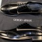 GIORGIO ARMANI SHOES $850 BLACK TOE ORNAMENT CAP TOE TWO TONE DERBY 10 43e NEW