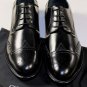 GIORGIO ARMANI SHOES $850 BLACK TOE ORNAMENT CAP TOE TWO TONE DERBY 10 43e NEW
