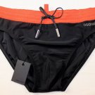 DSQUARED2 SWIMSUIT $285 BLACK LOGO SWIM BRIEFS BEACHWEAR BATHING SLIP MED 50 NEW
