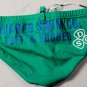 DSQUARED2 SWIM TRUNKS $295 GREEN/BLUE LOGO PRINT BACK SIDE BATHING SLIP S 48 NEW