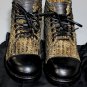 DOLCE & GABBANA SHOES $990 BLACK/TAN DISTRESSED VELVET STRIPED BOOT 10 43e NEW
